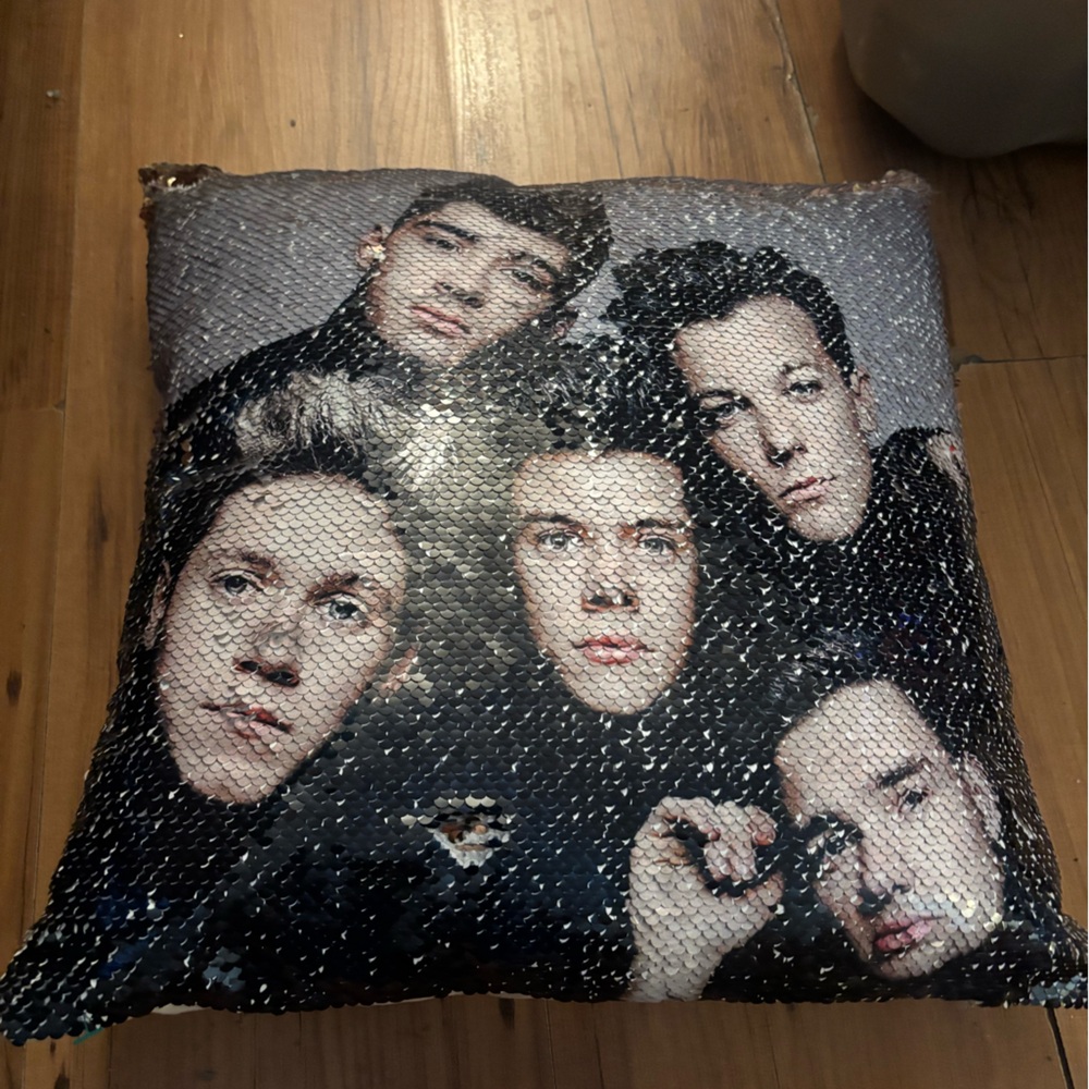 One direction sequin pillow